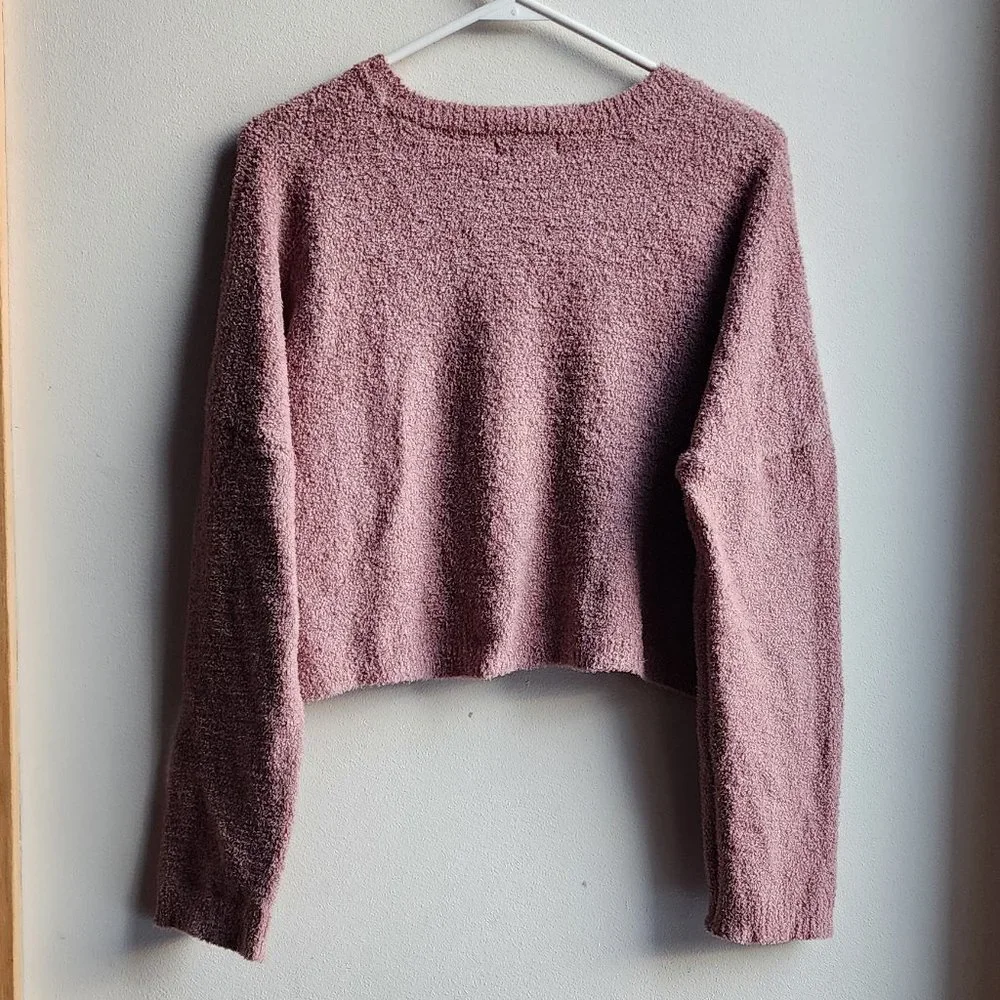 Sincerely Jules Mauve Long Sleeve Crop Top Size Small